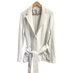 Harris Reed Women 2 M L White Tie Waist Blazer‎ Cardigan Fluid Basics Loungewear